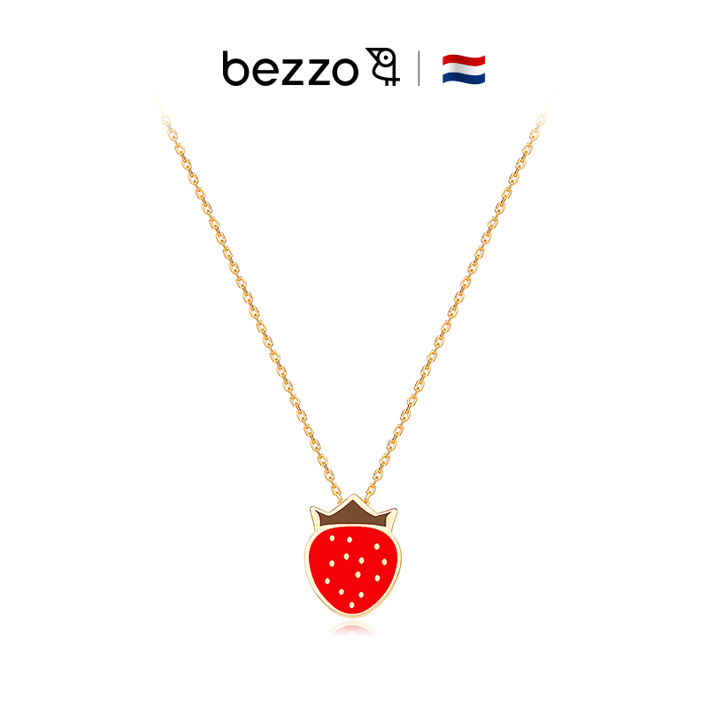 bezzo原创设计S925银草莓吊坠项链女小众可爱小清新锁骨链生日礼物 草莓 项链