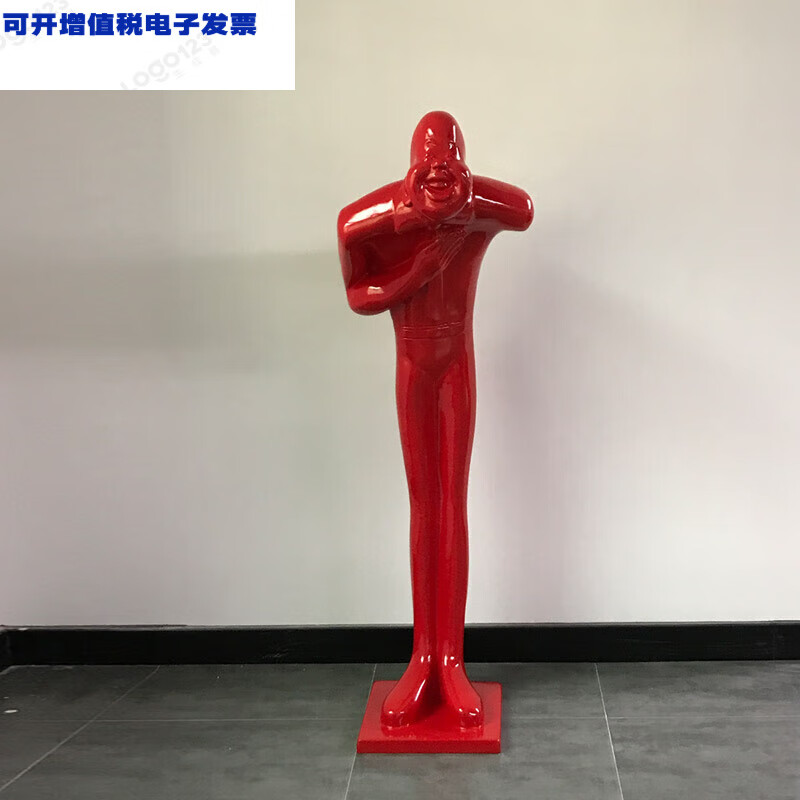 泽名家鞠躬迎宾人人物雕塑落地酒店摆件ktv开业玻璃钢树脂工艺品b q版
