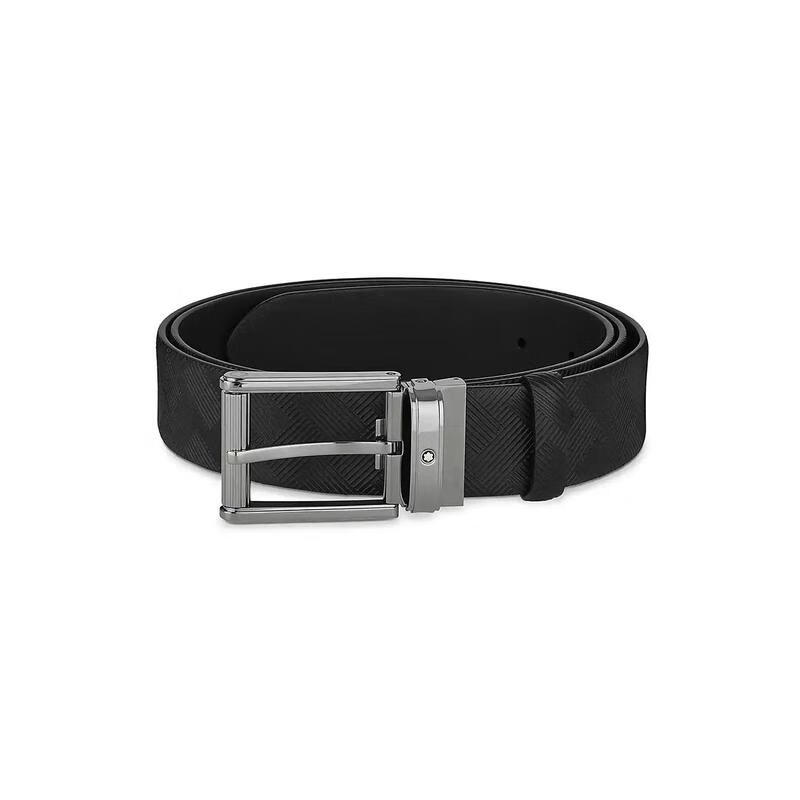 (montblanc)branded buckle皮革意大利制造品牌logo奢侈品男士皮带
