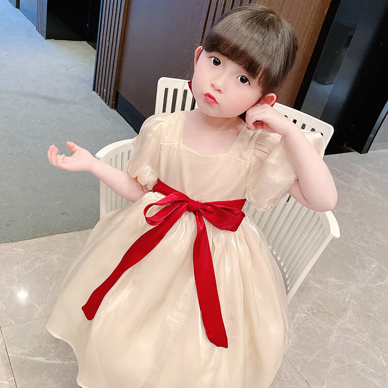 潮思汇女童连衣裙新款洋气夏季小女孩衣服儿童公主裙蓬蓬裙宝宝夏装