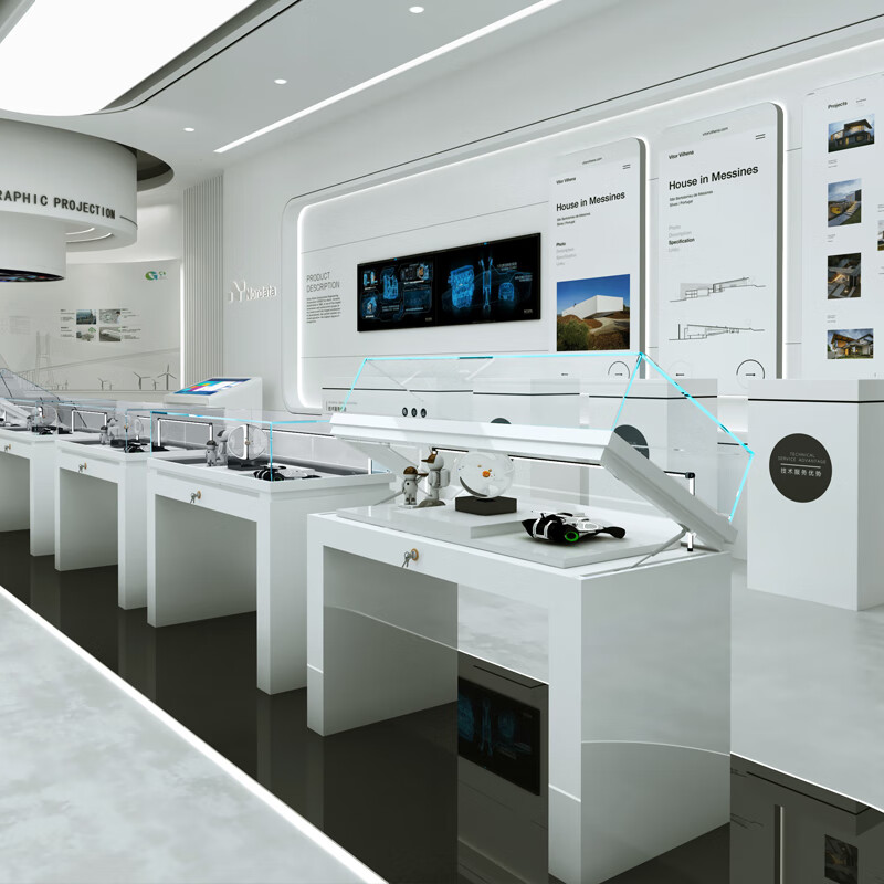 舒格亚展览柜定制液压博物馆专用展示柜防尘展品展览陈列平柜文物产品