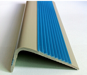 PVC楼梯防滑条踏步楼梯地板止滑包角橡胶塑胶收边条瓷砖压线条WM 蓝间灰（无胶）