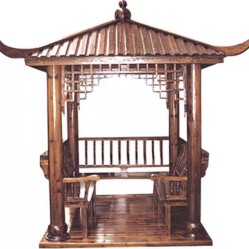 缦宛木定制户外四角六角防腐实木凉亭园林景观古建文化长廊水榭 2.