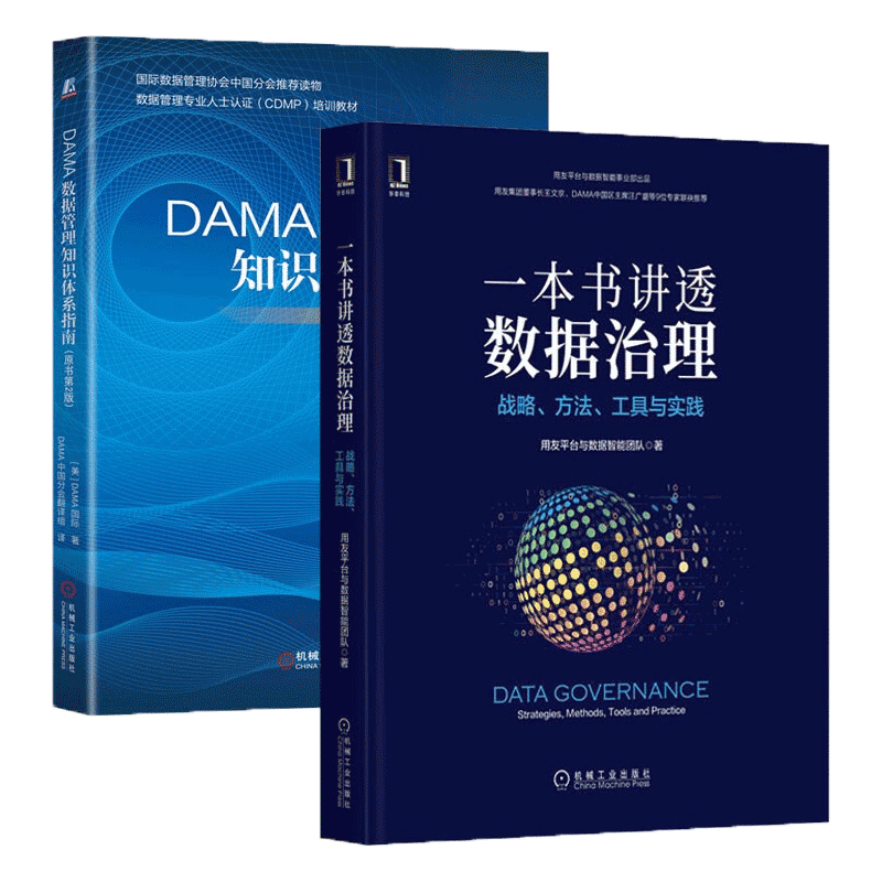 读懂数据治理两本：一本书讲透数据治理+DAMA数据管理知识体系指南（原书第2版）机械工业出版社图书