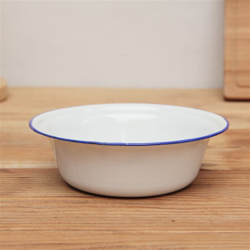 山头林村铁碗 加厚14-24纯白色搪瓷碗老式汤盆洋铁碗搪瓷洗手盆饭碗经