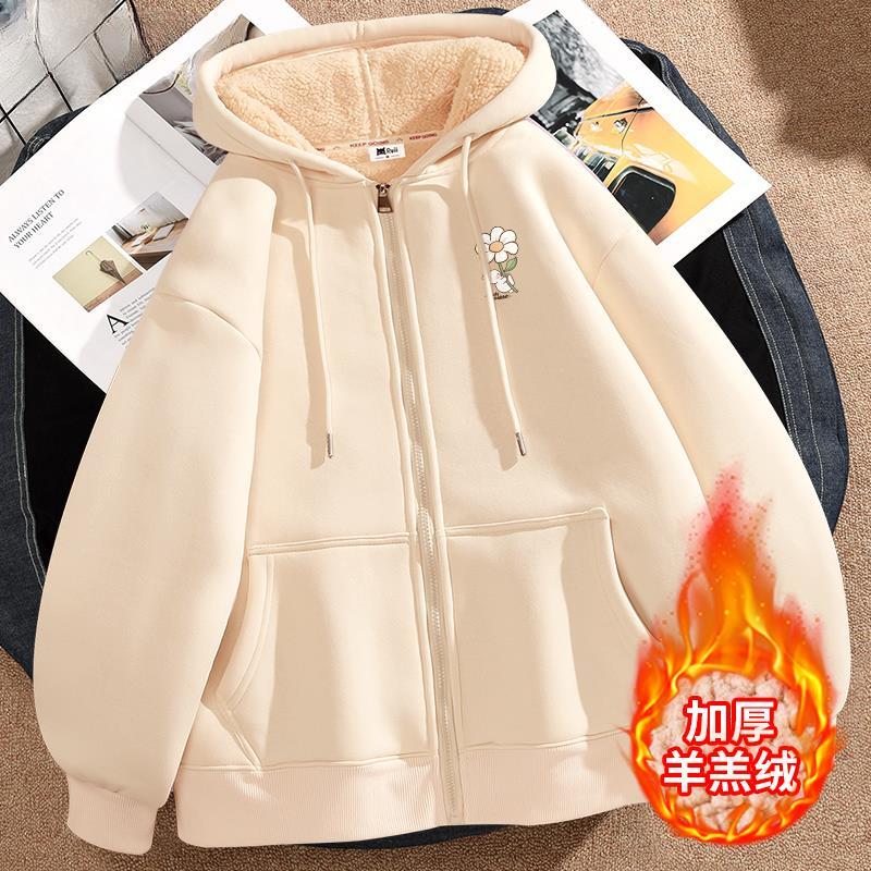 星垂晓雾中常规款带绒带帽戴的连帽衫外套今年流行卫衣女2023年新款小