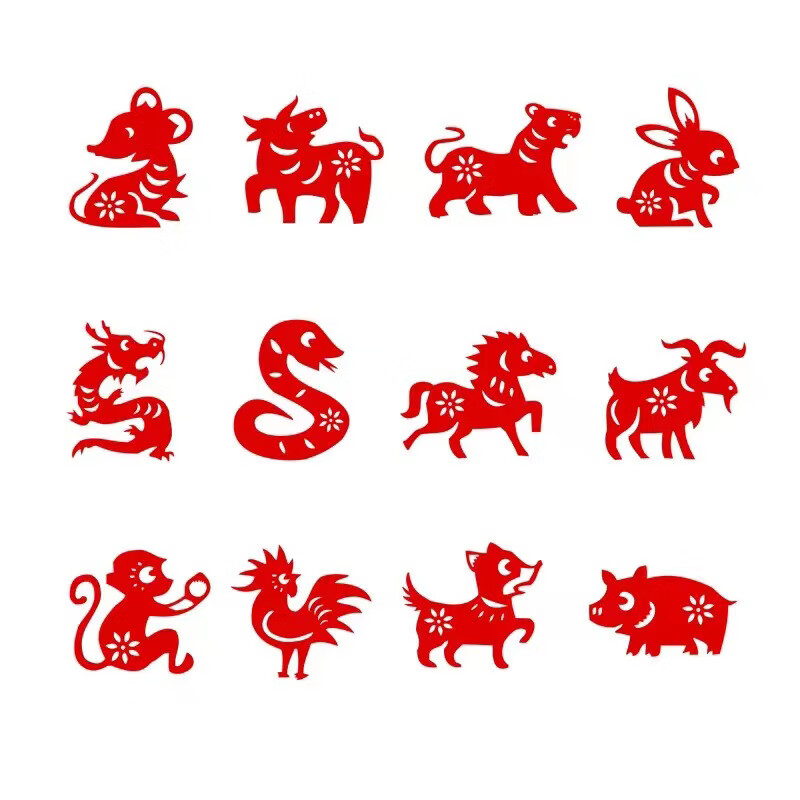 手工龙的剪纸十二生肖成品动物图案儿童手工小属相窗花简单刻纸剪纸画