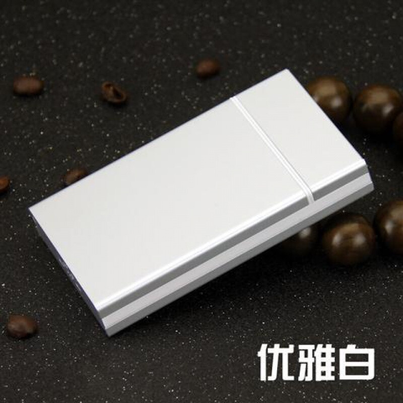 金属烟盒男女细烟长款烟盒创意自动弹盖20支装个性铝合金刻字 白色