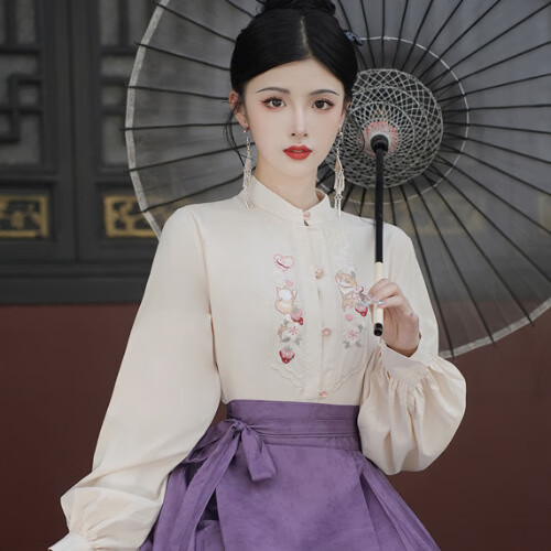 天颛马面裙搭配上衣汉服改良女款成人的150小个子新中式国风套装 仅