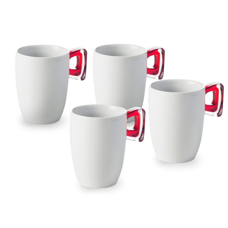 DIAN 意大利进口炫彩水杯牛奶杯咖啡杯海外欧式杯4个装 红色4件