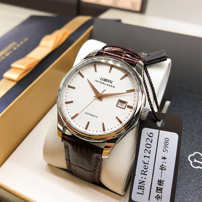 罗宾尼【品质严选】品牌手表男士全自动机械表防水超薄腕表商务休闲