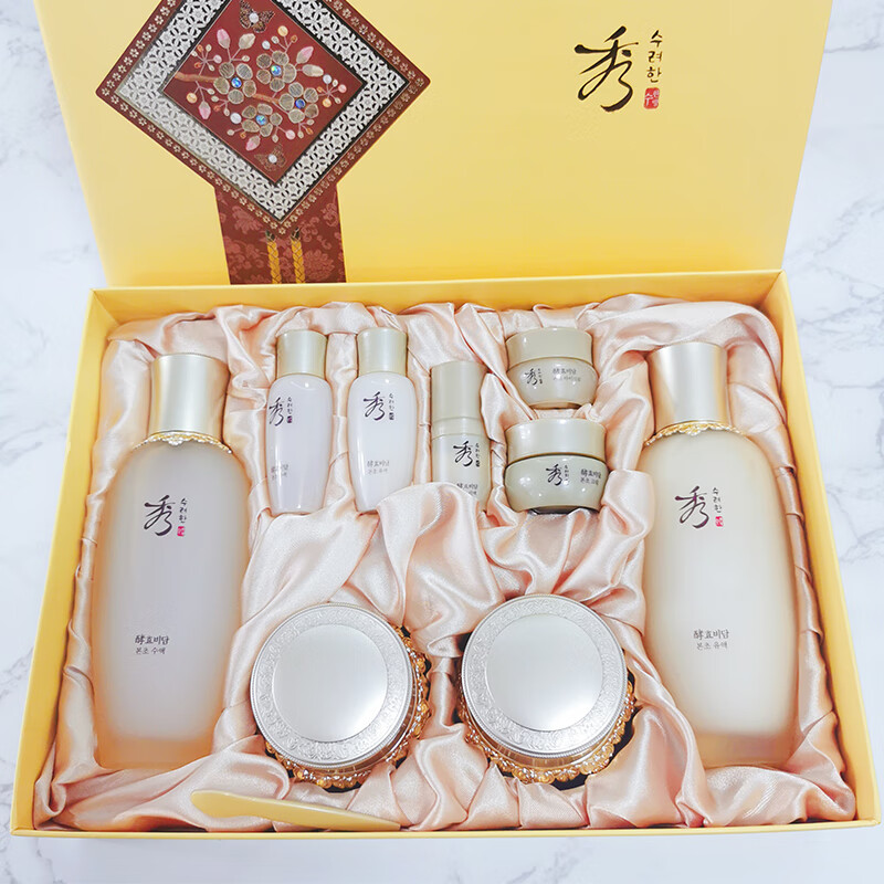 秀雅韩(sooryehan)酵焕颜套盒本草天参升级现货版酵水乳滋养4件套装