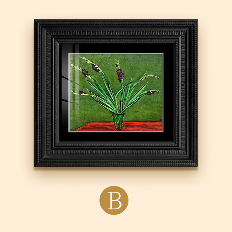 油画古典美式玄关客厅艺术 b 60*50光油棉麻油画布 卡纸 有机玻璃)