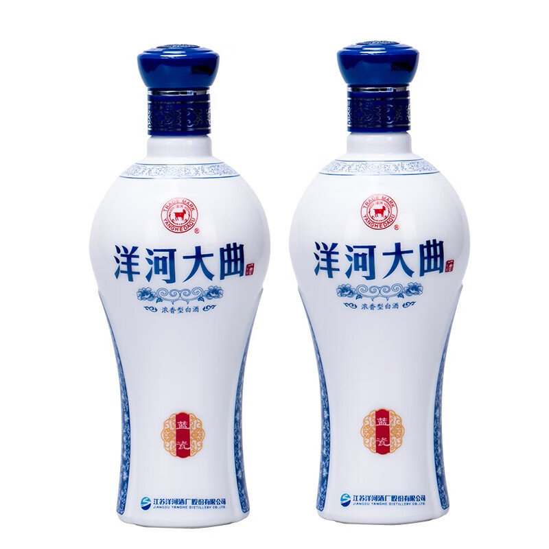 洋河大曲 蓝瓷 42度480ml 绵柔浓香型白酒纯粮酿造白酒 42度 480ml 2