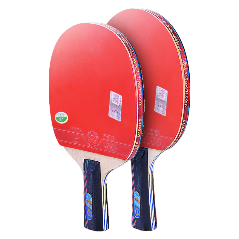 729 友谊乒乓球拍四星初学者兵乓球单拍1只学生专业级横拍直拍 金3星