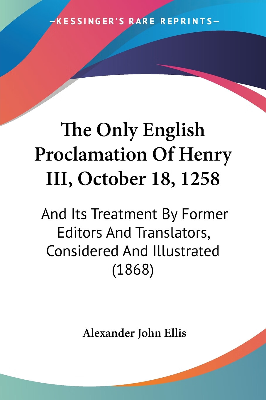 【预售按需印刷】the only english proclamation of henry iii