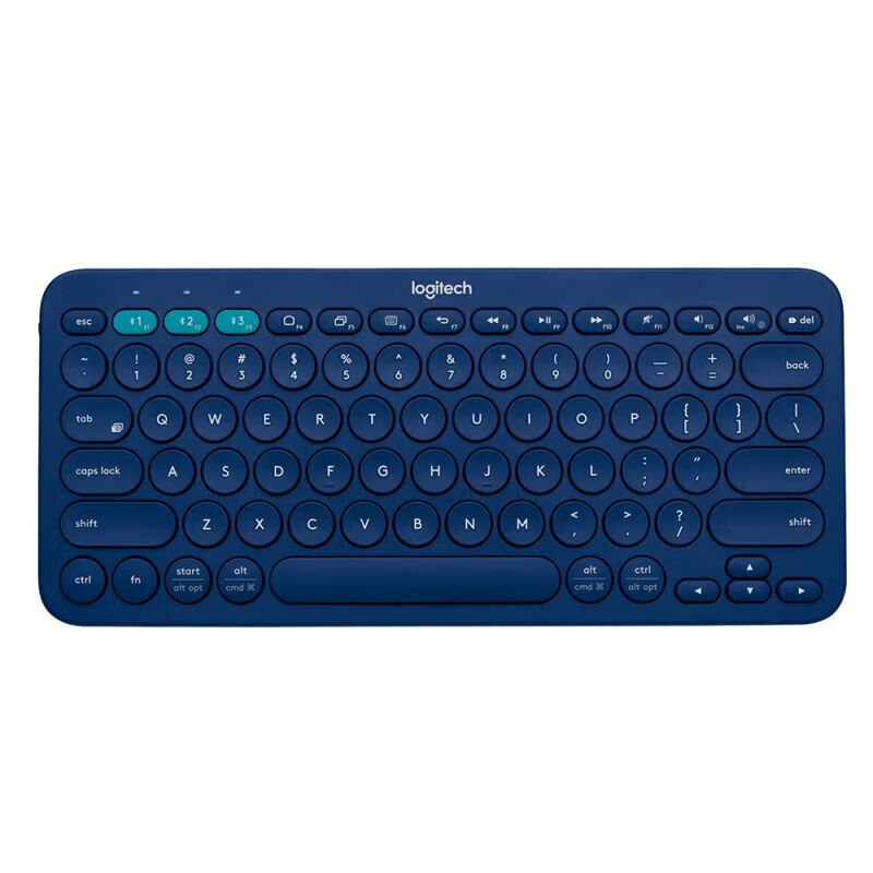 logitech 罗技 K380 79键 蓝牙无线薄膜键盘 蓝色 无光