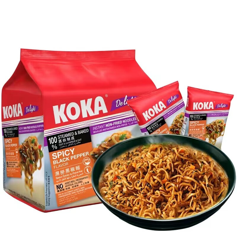 koka新加坡进口方便面 非油炸拉面袋装速食泡面网红拌面 1袋*4包(湿捞