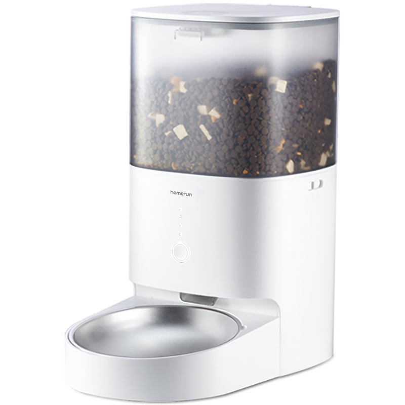 霍曼（Homerun）Real智能自動喂食器貓糧狗糧定時貓咪自動投食機 不銹鋼碗喂食器+三代飲水機