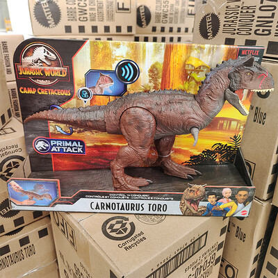 美泰侏罗纪世界2全控竞技食肉牛龙联动声效恐龙模型玩具gjt59男孩