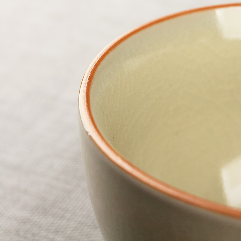 易信米黄汝窑杯陶瓷单杯开片可养主人杯喝茶器家用喝茶杯功夫茶具配件 汝窑钟形杯-米黄