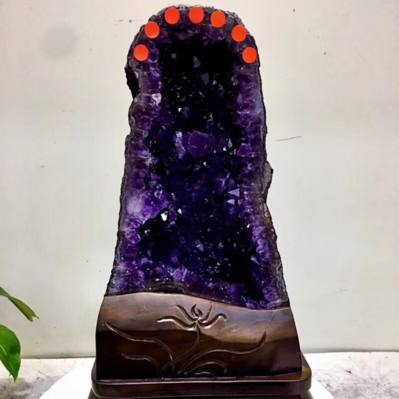 君政紫晶洞摆件 晶体通透颗粒大家居办公摆放高端大气摆放美观大气