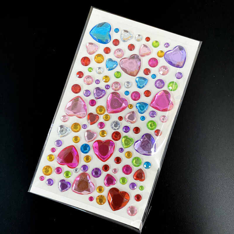 鸣誉宝石贴纸儿童钻石贴纸亚克力水晶贴diy立体装饰水钻七彩手工饰品