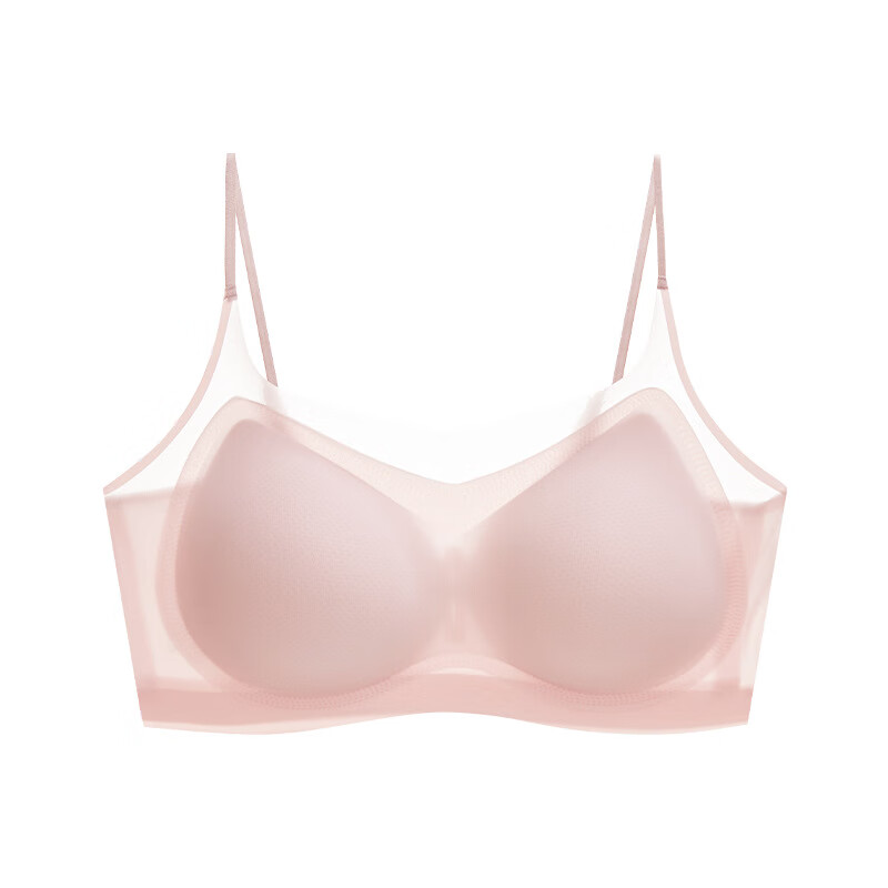 内衣小胸聚拢夏季薄款固定杯无痕内衣女无钢圈 粉色(细带) m 32/70abc