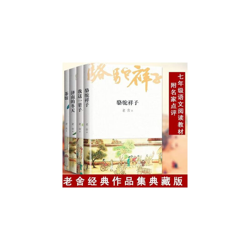 骆驼祥子 茶馆 济南的冬天 我这一辈子全4册 老舍散文经典中国现代