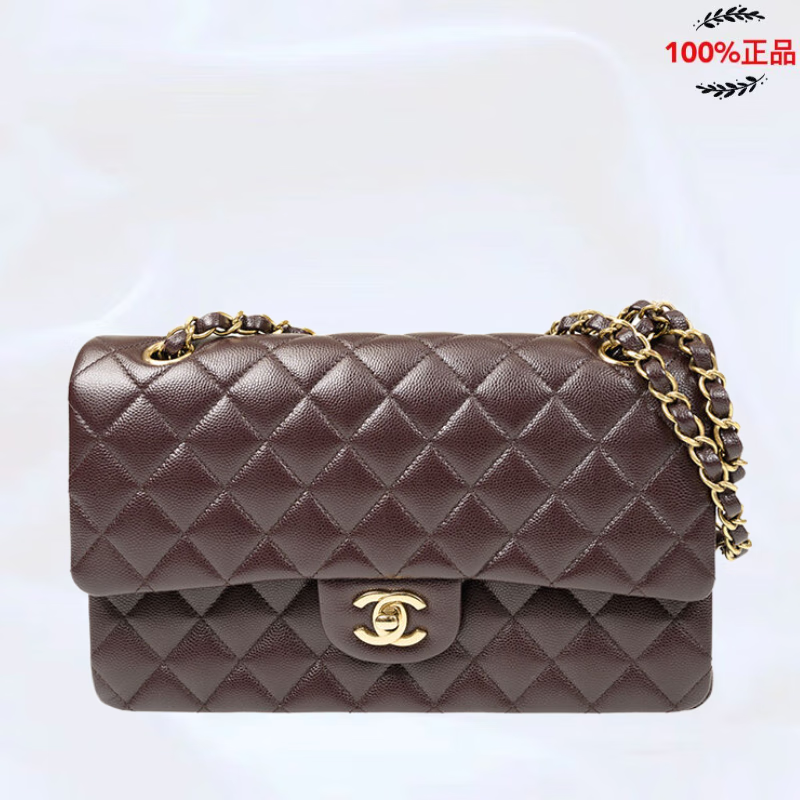 香奈儿(chanel)classic flap cf女包限量菱格纹 金扣牛皮 链条肩带 斜