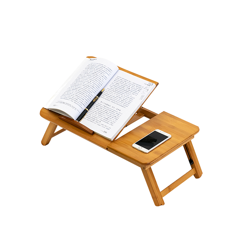 安尔雅 折叠床上书桌桌面长50cm笔记本电脑桌炕桌宿舍学习桌子飘窗桌 楠竹懒人桌