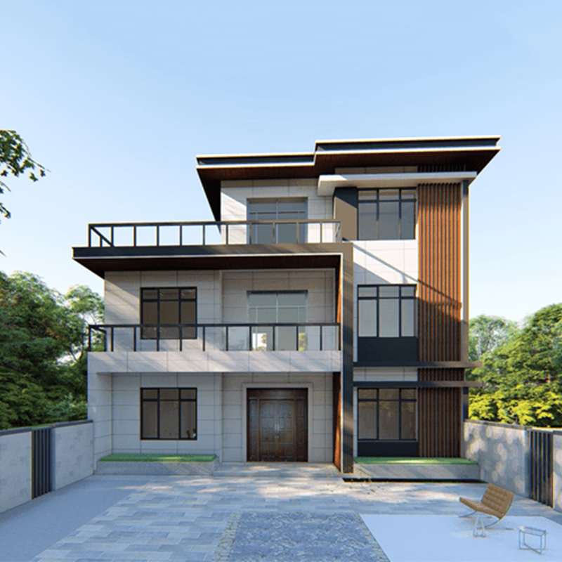 喜墅吉层现代风格别墅设计图纸农村自建房设计图全套建筑农村自建房