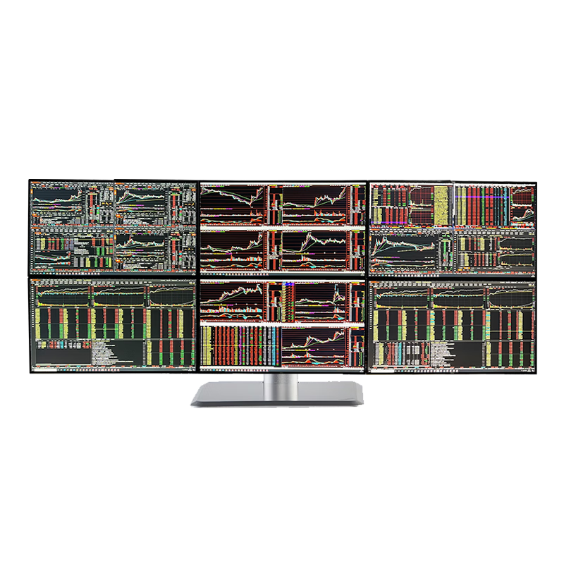 智立升一机6六屏电脑多屏炒股专用电脑显示器炒股票期货外汇金融终端证券交易看盘神器设备台式组装电脑 六屏大师版i7 13700K 64G 2000G 27英寸2K曲面165HZ全套