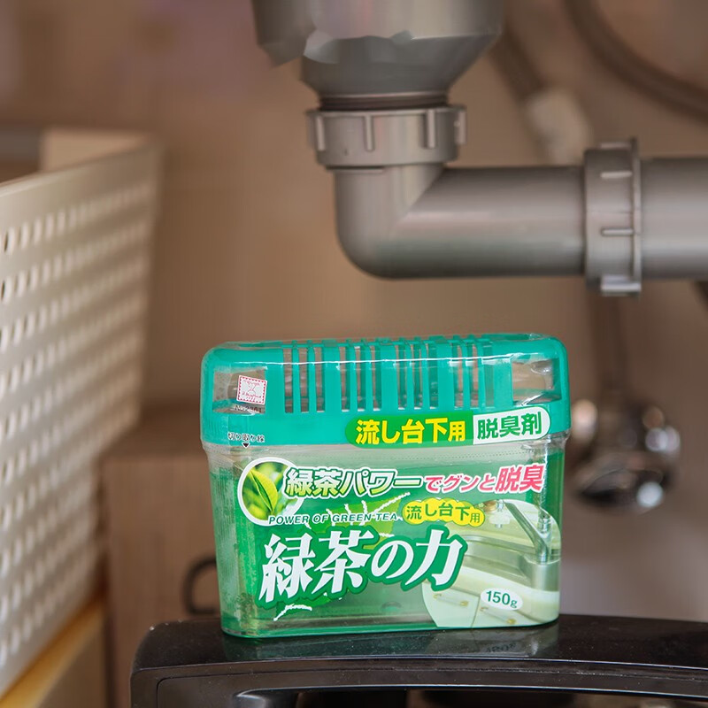 HAGCZATNG日本进口冰箱冷藏室橱柜绿茶脱臭剂厨房水槽台下除臭除异味清新剂 放水槽橱柜款