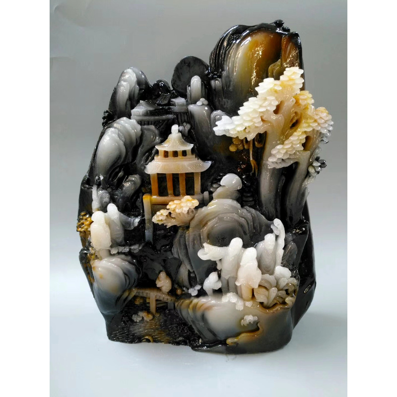 奇石天然原石珠宝玉石寿山石玉摆件 雕仿南阳独山玉石头玉器工艺品