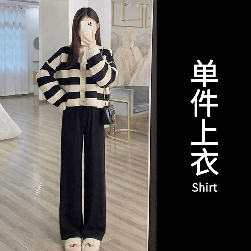 单针织衫上衣【微胖女生穿搭秋 s早秋季女装/成套搭配女装2023