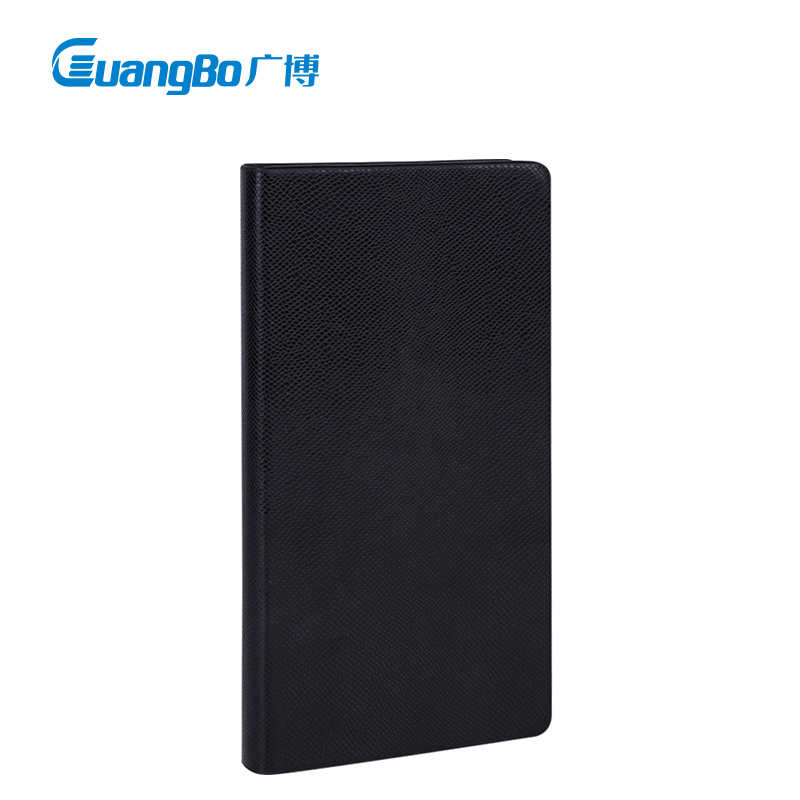 广博(GuangBo)48K随身笔记本子/简约硬挺商务皮面记事本 120张 黑色GBP48733