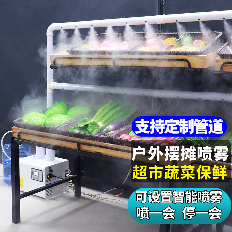 松兴（SONGXING）工业加湿器蔬菜保鲜商用喷雾超市水果空气增湿机大雾量车间工厂大功率大型烤烟房烟叶回潮机大容量 10KG出雾量（智能版） +4米打孔出雾管（默认单层单边喷雾）