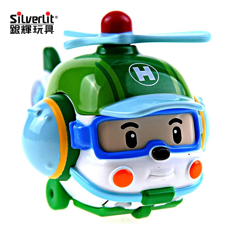 poli儿童玩具男孩女孩闪亮变形机器人动漫周边 海利直升机(合金版)