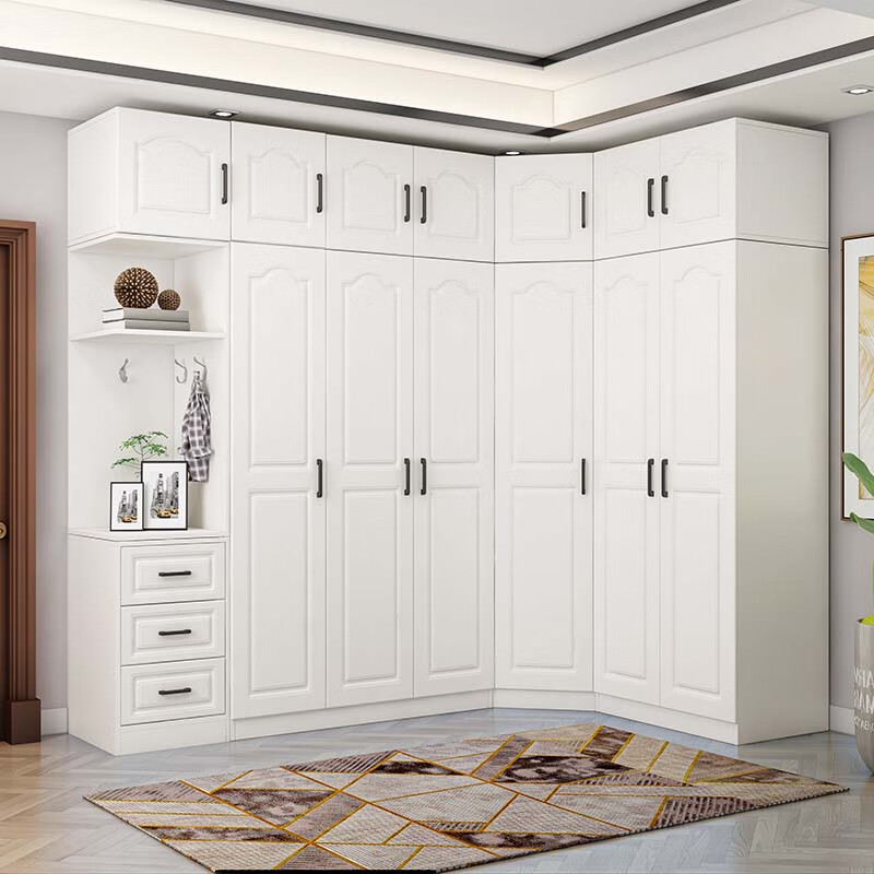 捷蒂【送货包安装】衣柜家用卧室简约现代转角柜l型组合大衣橱可定制