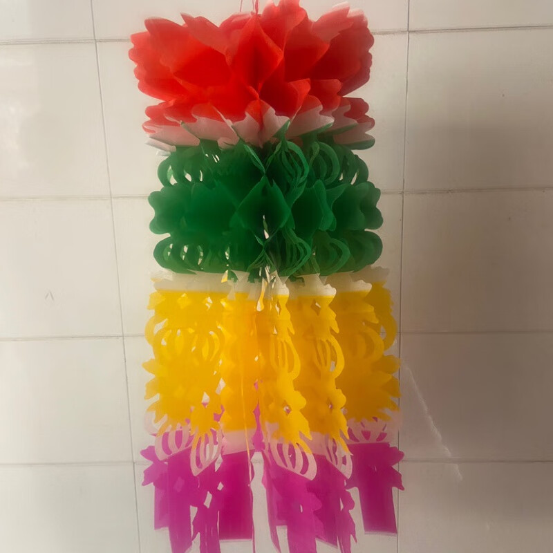 家小優(yōu)清明用品全套彩色拷貝紙燈籠雙層紙塑紙清明花清明吊掛社青山條清 90#碟巒花高75厘米(紙)彩色
