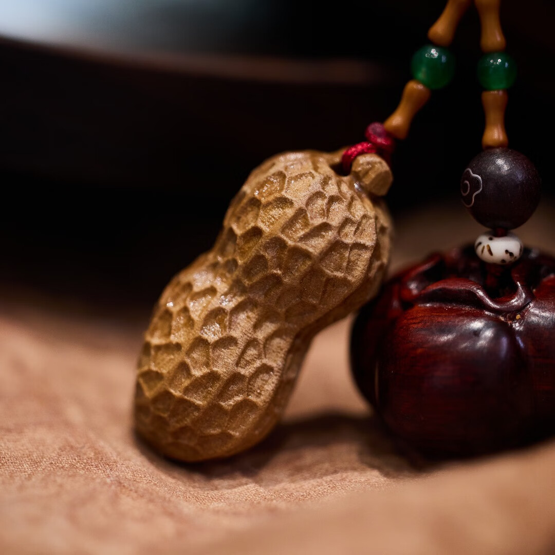 GIOIO好事发生花生钥匙扣柿柿如意紫檀锁匙吊坠汽车钥匙链挂饰小饰品 好事花生柿柿如意生生柿柿文创钥匙扣