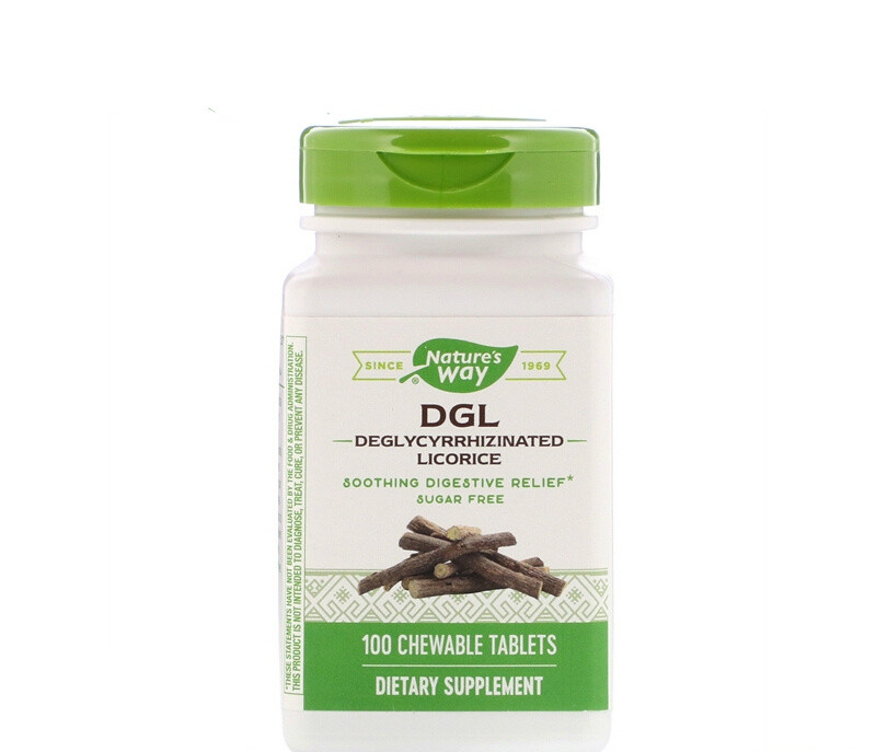 预售natures way dgl 甘草解甘草甜素片 100咀嚼片 消化肠胃胃