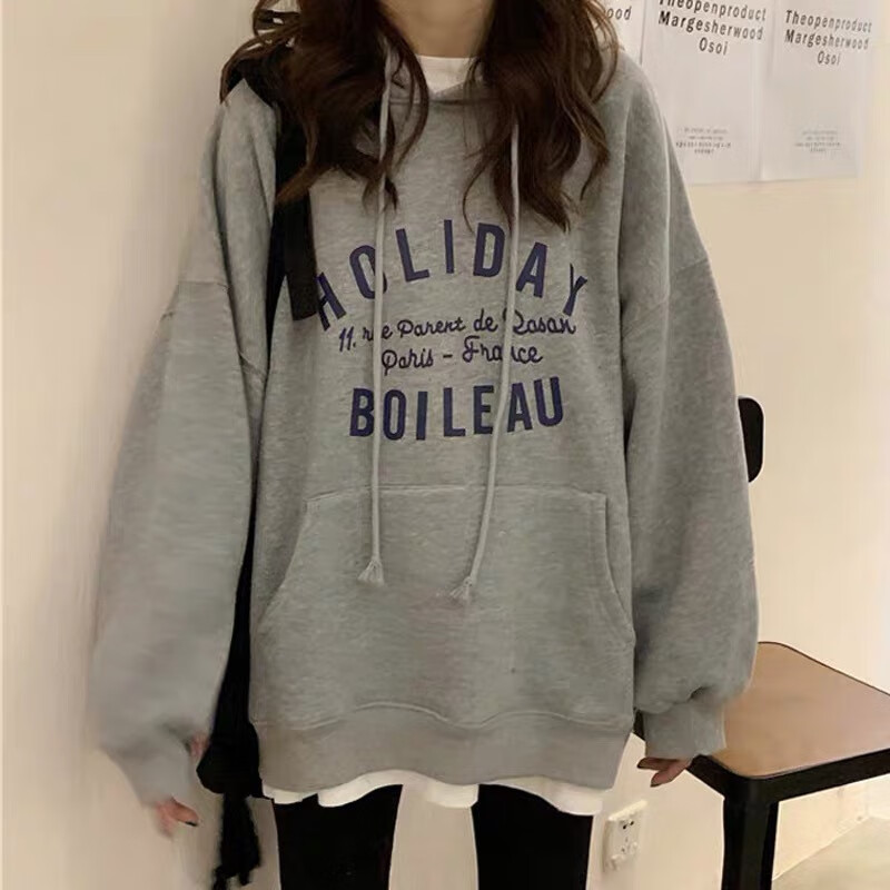 秋质薄款连帽卫衣女秋ins2023秋季新款宽松韩版带帽衫潮流舒适卫衣 灰色-薄款连帽卫衣 M(建议80-100斤)怎么样,好用不?