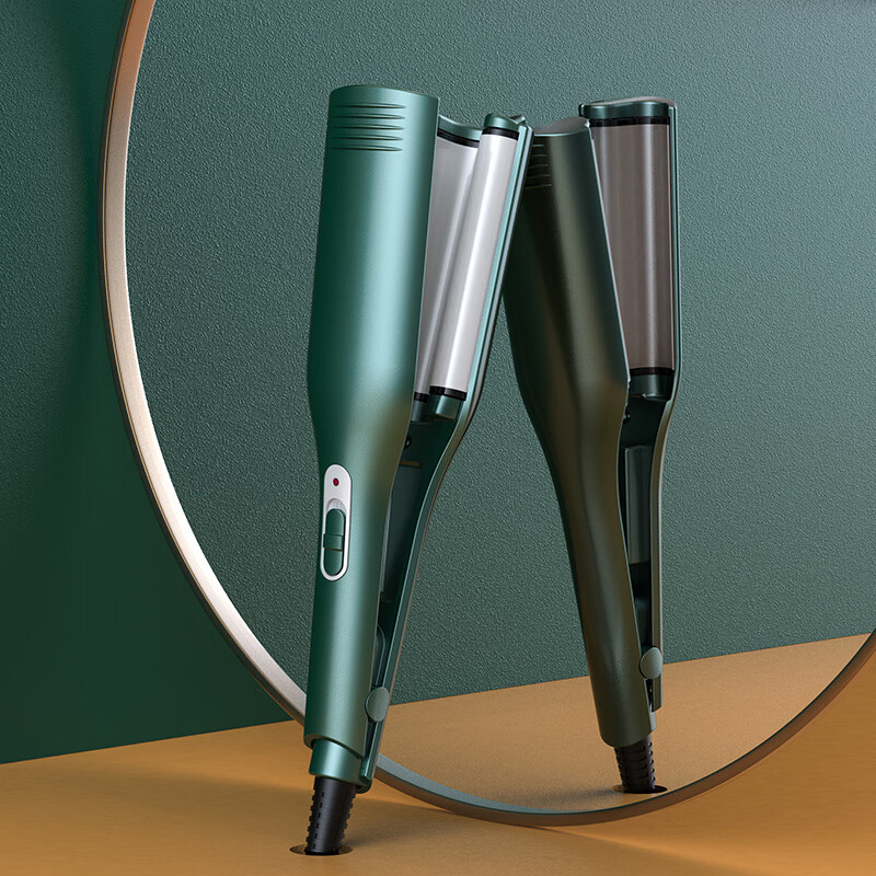 郦狼 小型卷发棒蛋卷头卷懒人神器泡面头水波纹波浪夹板迷你 极光绿