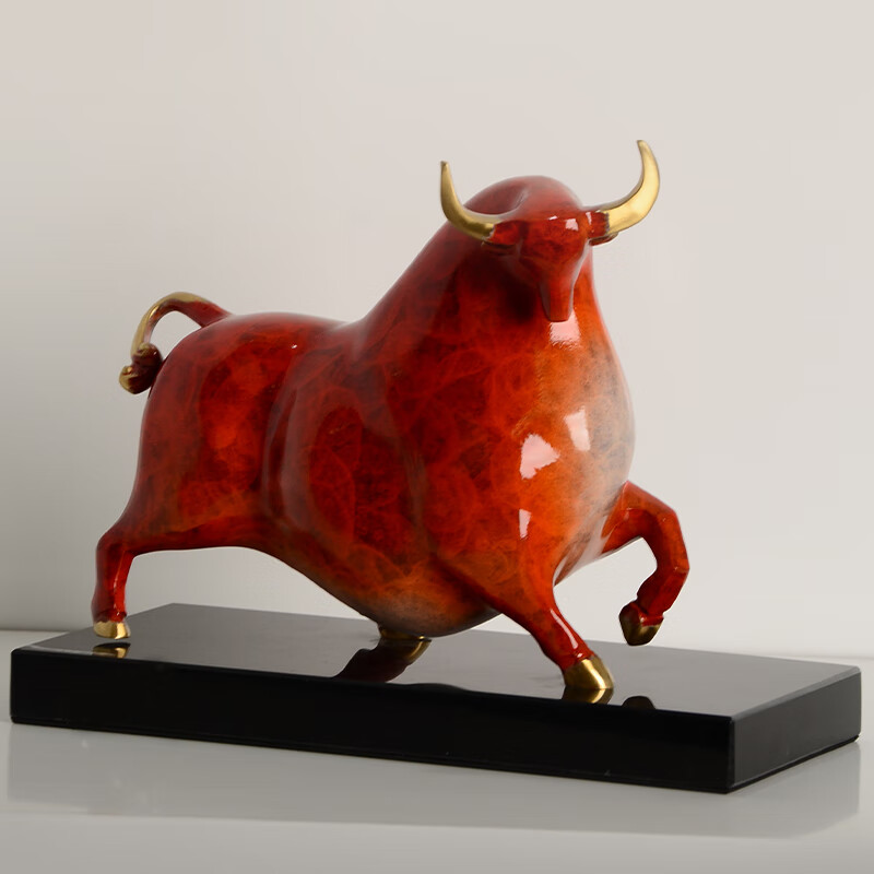 欧式铜牛摆件鸿运当头牛气冲天福牛摆件玄关吧台茶室家居装饰摆件