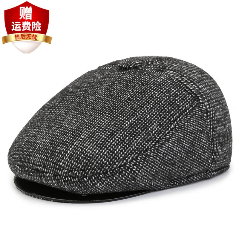 迪淑琪秋冬新款百搭画家帽男士户外防风护耳前进帽中老年休闲简约保暖