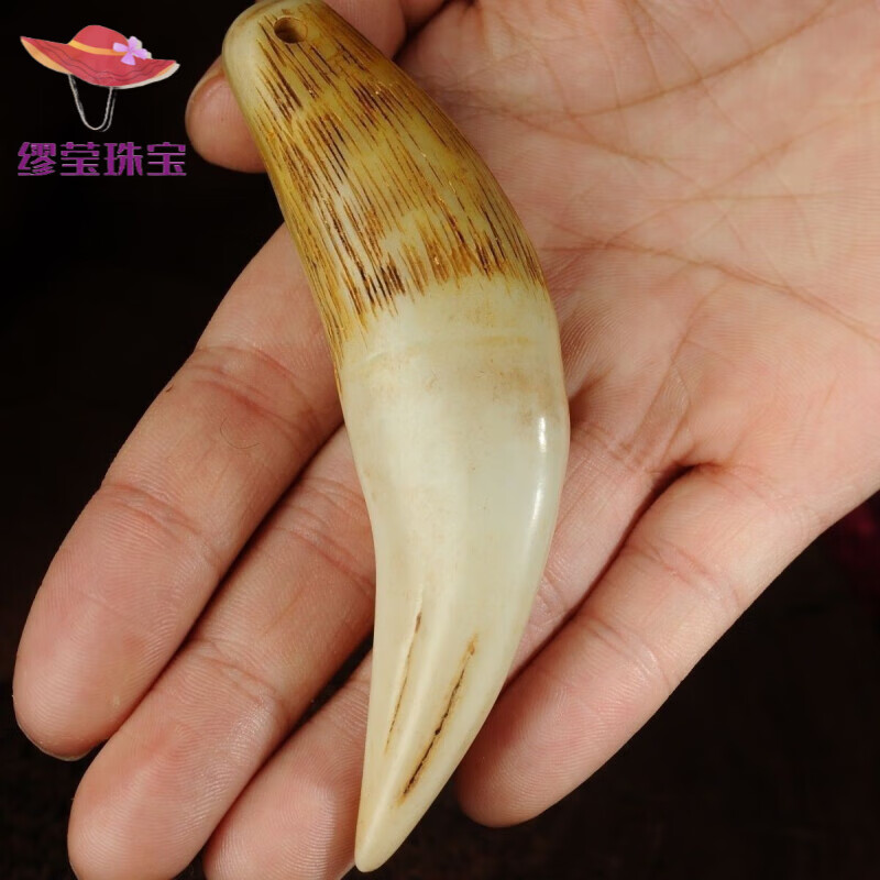 梵扣天然骆驼牙护身吊坠 男士大气吊坠文玩收藏真牙大号牙齿手把礼品