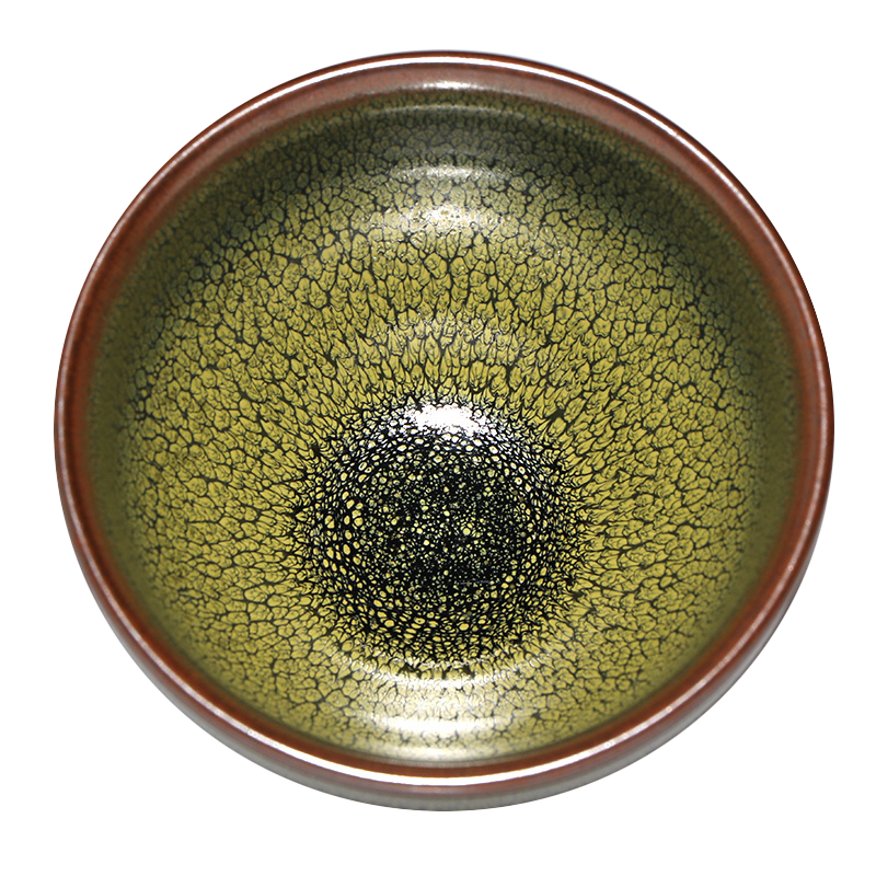 建緣天成 建盞茶杯精品綠鷓鴣束口盞陶瓷茶具杯子主人杯茶盞 8.8x5.5cm束口盞 120ml 1只