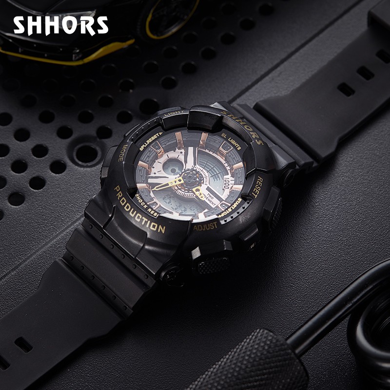 聖猴時（SHHORS）男学生防水夜光电子表青少年中小学生多功能运动表小版 白玫金810Y